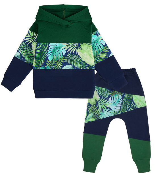 Dres bawełniany zielona Monstera