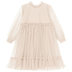 Sukienka tiulowa beżowa