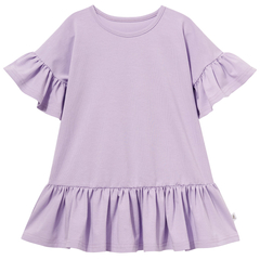 Sukienka letnia z mankietami, fioletowa