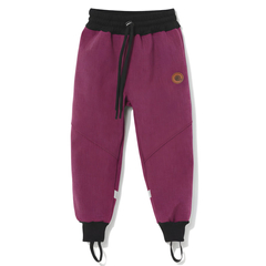 Spodnie softshell z odblaskami, magenta melanż