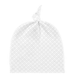 Czapka biała w kółeczka