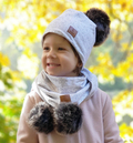 Zestaw czapka i chusta Maja zimowy, jasnoszary
