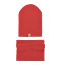Zestaw bawełniany czapka i komin, czerwony