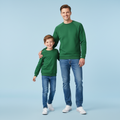 Zestaw bluz dresowych dla taty i syna Basic zielony
