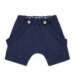 Krótkie spodenki z szelkami, kolor jeansowy