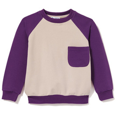 Bluza dresowa z kieszonką dla mamy beżowo-fioletowa