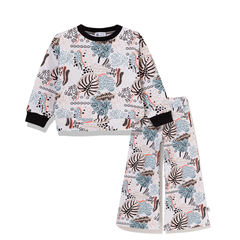 Dres bluza ze spodniami, Monstera różowa