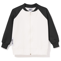 Bawełniana bluza rozpinana, śmietankowo-czarna