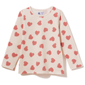 Bluzka dziewczęca bawełniana z długim rękawem, w serduszka