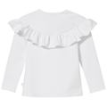 Bluzka z falbanką, długi rękaw biała