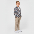 Marynarka chłopięca w kratę, niebiesko-beżowa