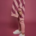 Legginsy prążek różowe