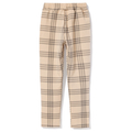 Spodnie bawełniane niemowlęce, beżowe w kratę