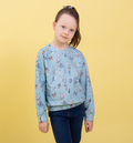 Bluza dziewczęca niebieska Polne kwiaty