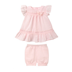 Zestaw sukienka z majteczkami Muślinka różowa