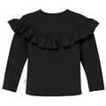 Bluzka z falbanką, długi rękaw czarna