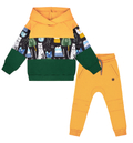 Dres 3 kolory zielono-musztardowy Koty Zorro