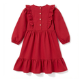 Czerwona sukienka dziewczęca z falbankami