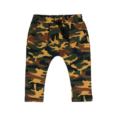 Dresowe spodnie musztardowe moro