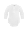 Bawełniane body dziewczęce białe z długim rękawem 