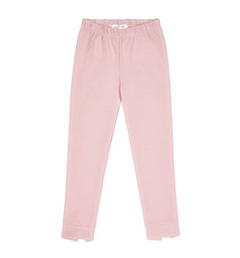 Bawełniane legginsy brudny róż z kokardkami