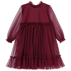 Sukienka tiulowa bordowa