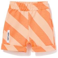 Krótkie spodenki chłopięce pomarańczowe paski