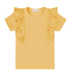 Bluzka z krótkim rękawem, musztardowa