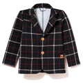 Marynarka chłopięca w kratę, granatowo-czerwona