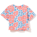 Bawełniany t-shirt oversize dziewczęcy Koralowe Kwiaty