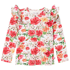 Bluzka z falbanką, długi rękaw Kamelia