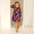 Bawełniana sukienka Flamingo Fioletowe Kwiaty