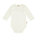 Bawełniane body dziewczęce ecru z falbanką
