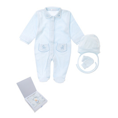 Komplet niemowlęcy Horse 3-częściowy z bawełny Supima, niebieski