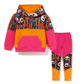 Bawełniany dres dziewczęcy Panda, z legginsami