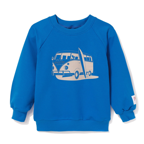 Bluza prosta ze ściągaczami chabrowa Car