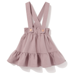 Spódnica bawełniana, mocca z szelkami