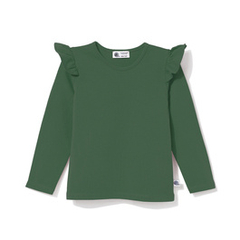 Bluzka bawełniana z falbanką zielona