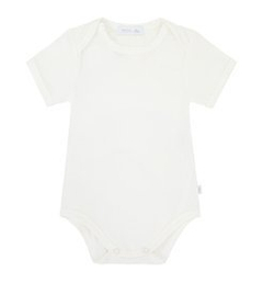 Body z krótkim rękawem z bambusa, ecru