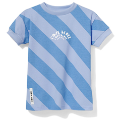 Bawełniana tunika krótki rękaw, niebieska