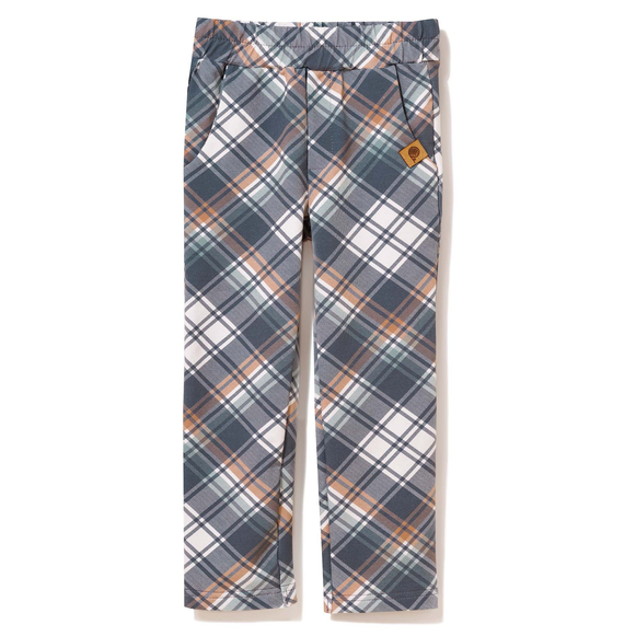 Spodnie chłopięce w kratę, niebiesko-beżowe