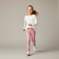 Bawełniane jegginsy dziewczęce różowe