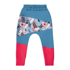 Spodnie baggy niebiesko-czerwone Łąka