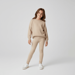 Bawełniane legginsy ecru