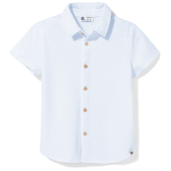Koszula chłopięca bawełniana z krótkim rękawem, błękitna