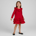 Sukienka dziewczęca z falbankami, czerwona