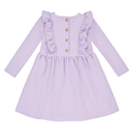 Sukienka bawełniana z falbanką blady fiolet 