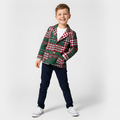 Marynarka chłopięca w kratę, zielono-czerwona