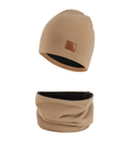 Zestaw czapka i komin Basic Winter zimowy, brązowy