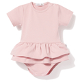 Body z baskinką różowe, krótki rękaw